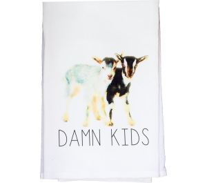 Damn Kids Flour Sack Kitchen Tea Towel